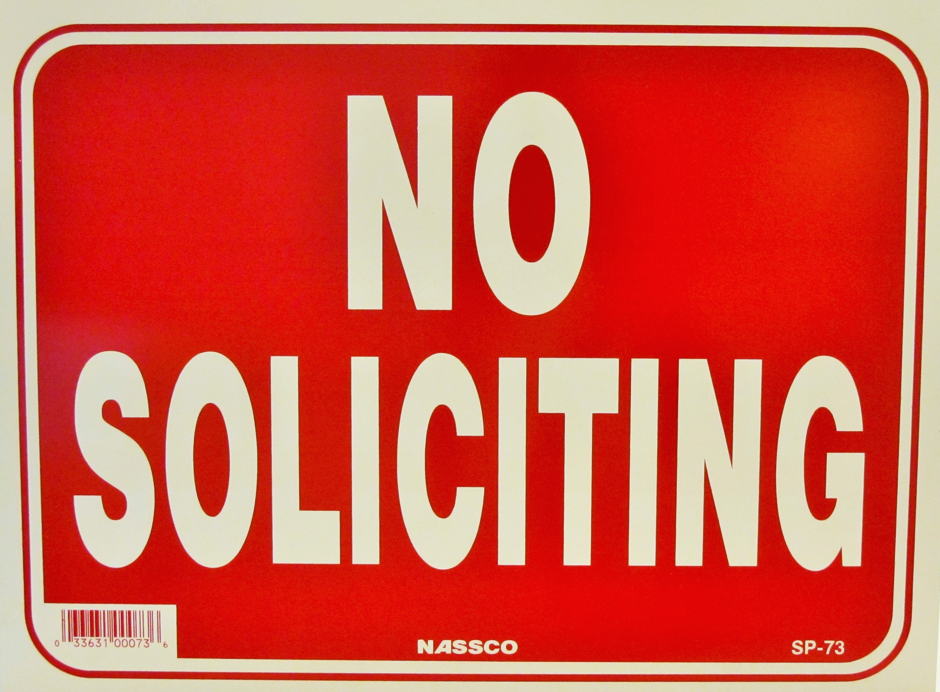 No Soliciting Sign