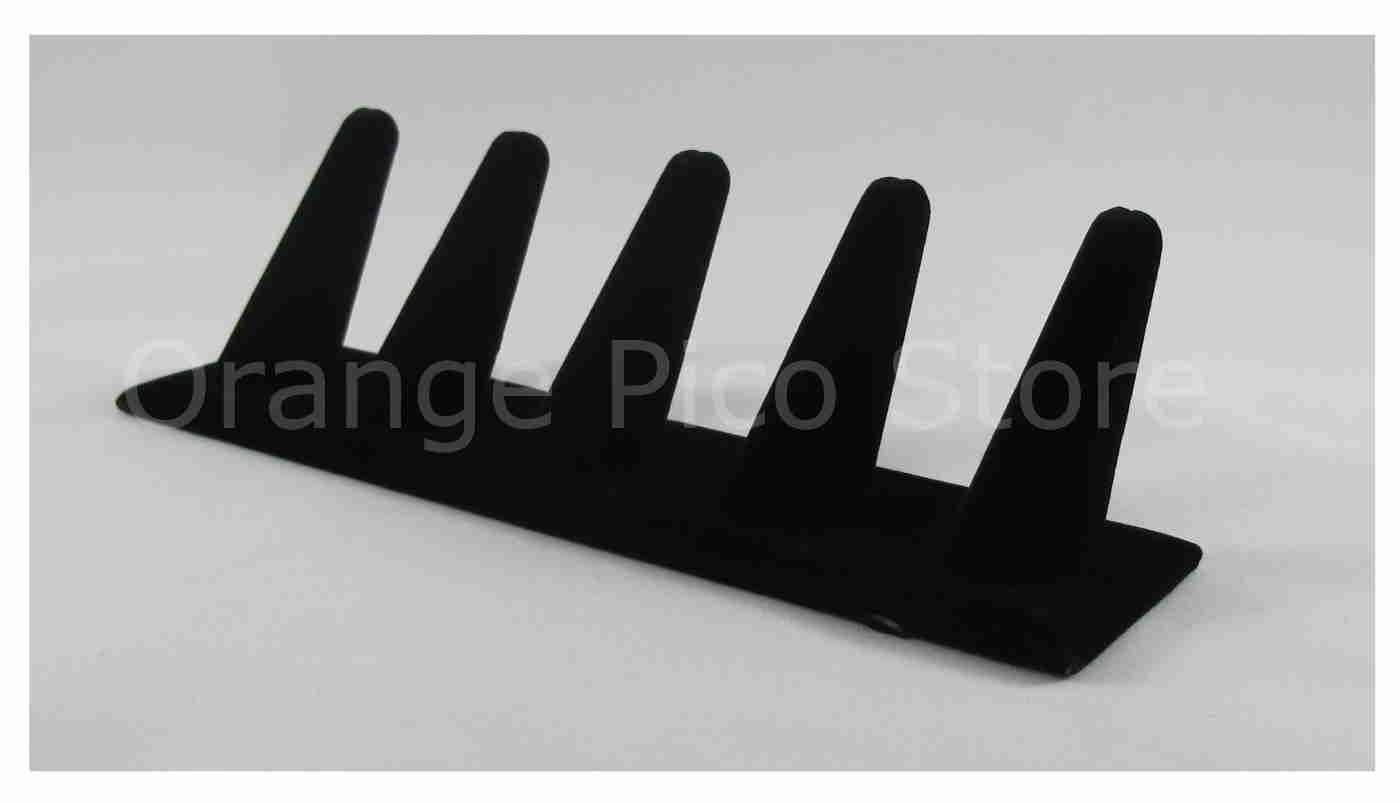 Black Velvet Long Finger 5 Ring Display