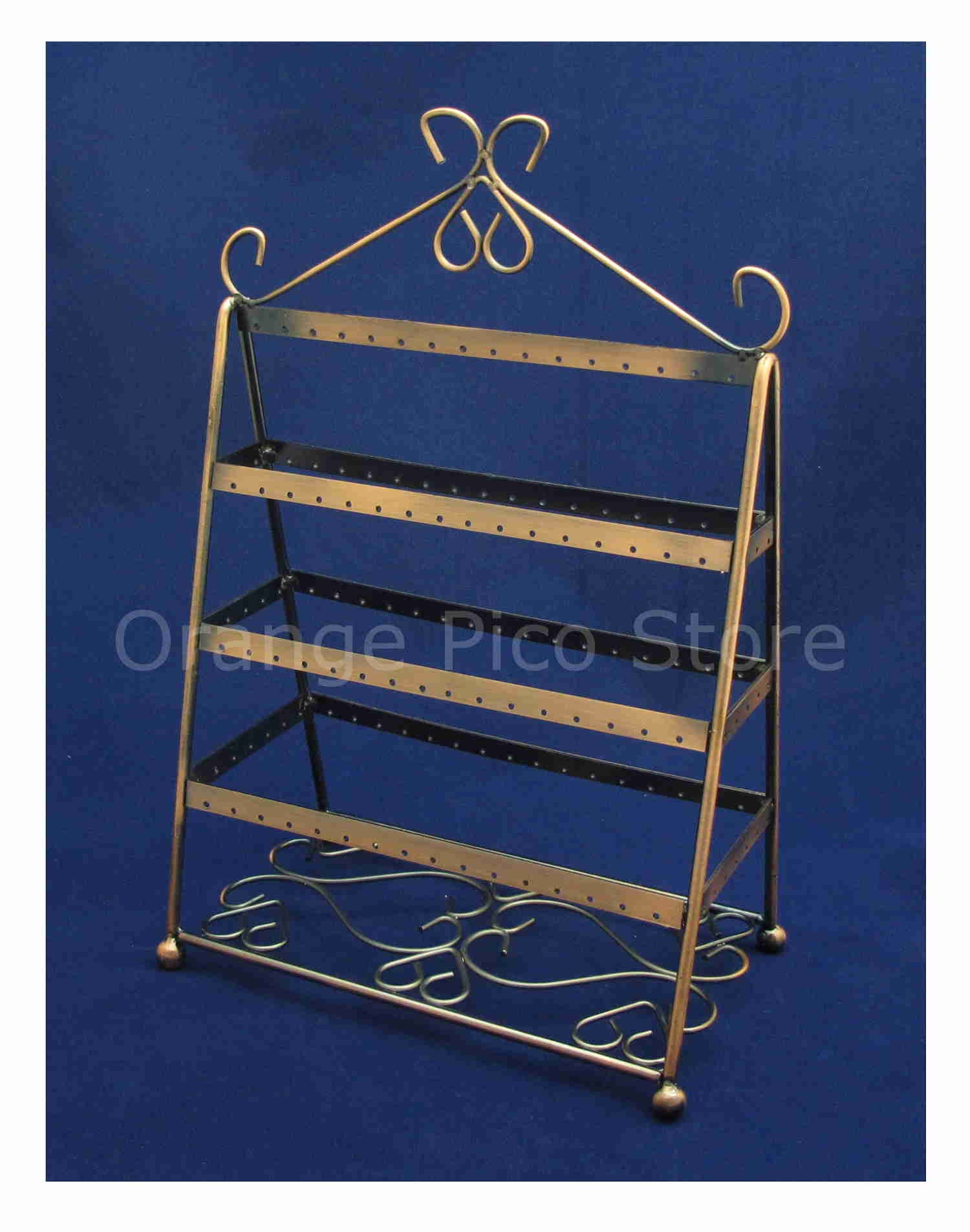 Copper Metal Pyramid Jewelry Stand