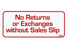 No Returns without Receipt Sign