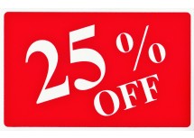 Pricing Sign: 25% OFF